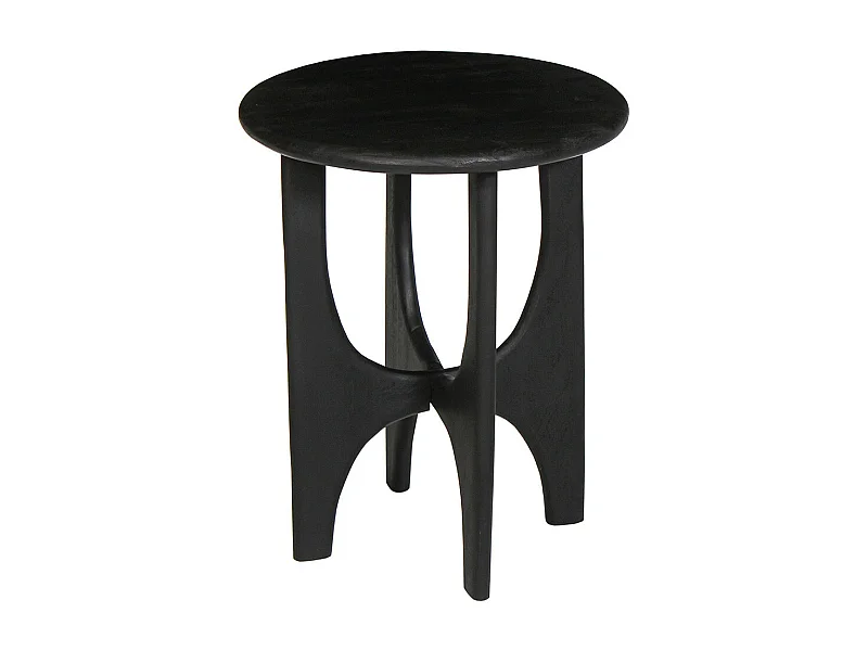 BECKETT - Bout de Canapé en Acacia Massif Vernis teinté Noir