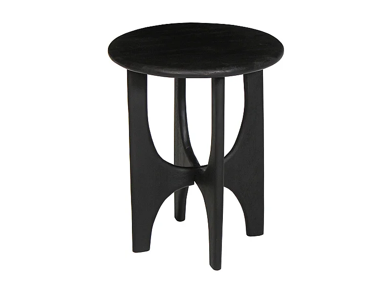 BECKETT - Bout de Canapé en Acacia Massif Vernis teinté Noir