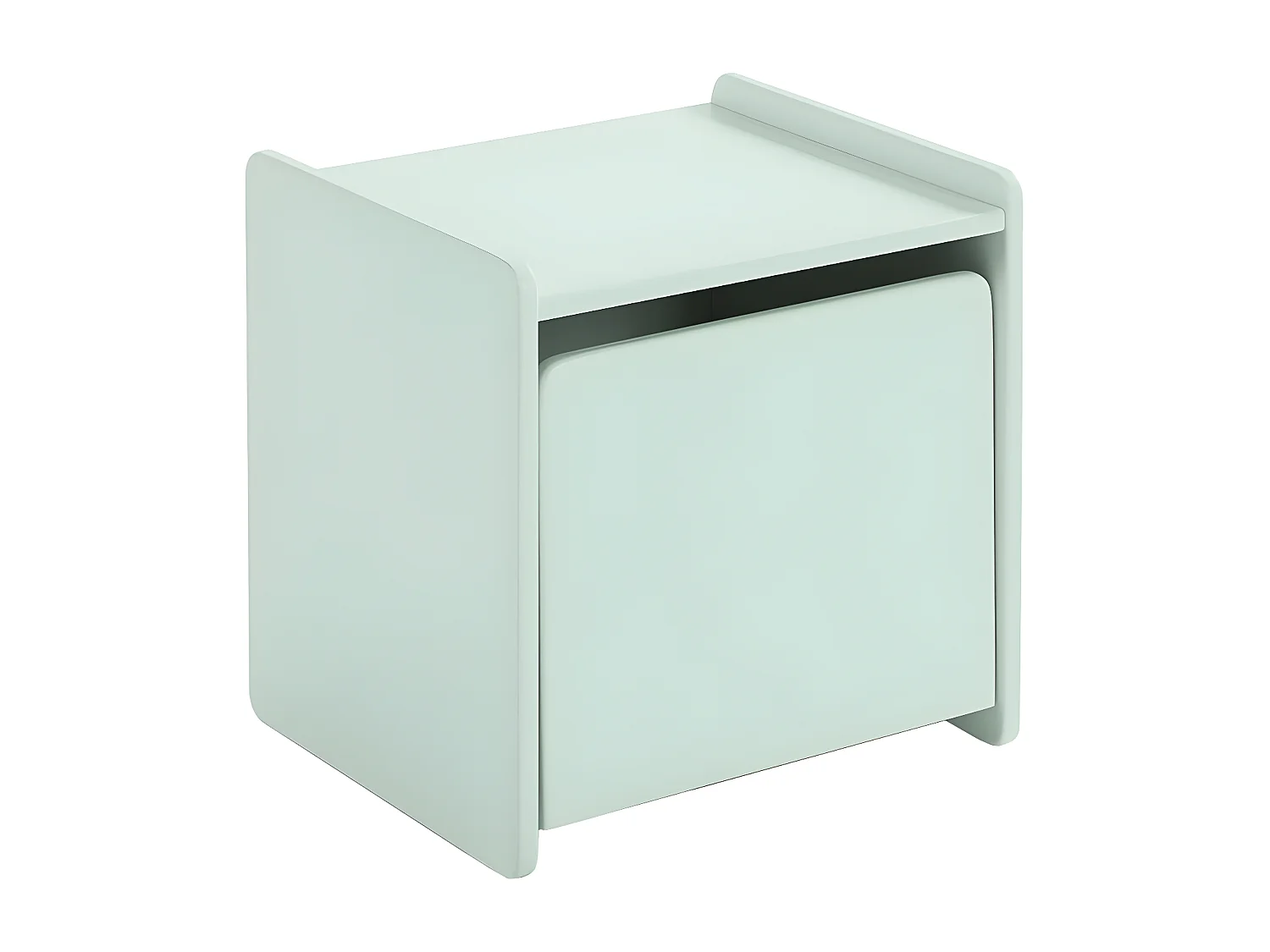 BODHI MINT - Pack Lit 90x200cm + Chevet 1 Porte Vert Menthe