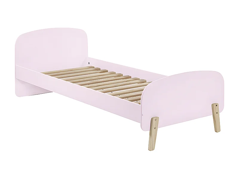 BODHI PINK - Pack Lit 90x200cm + Chevet 1 Porte Rose