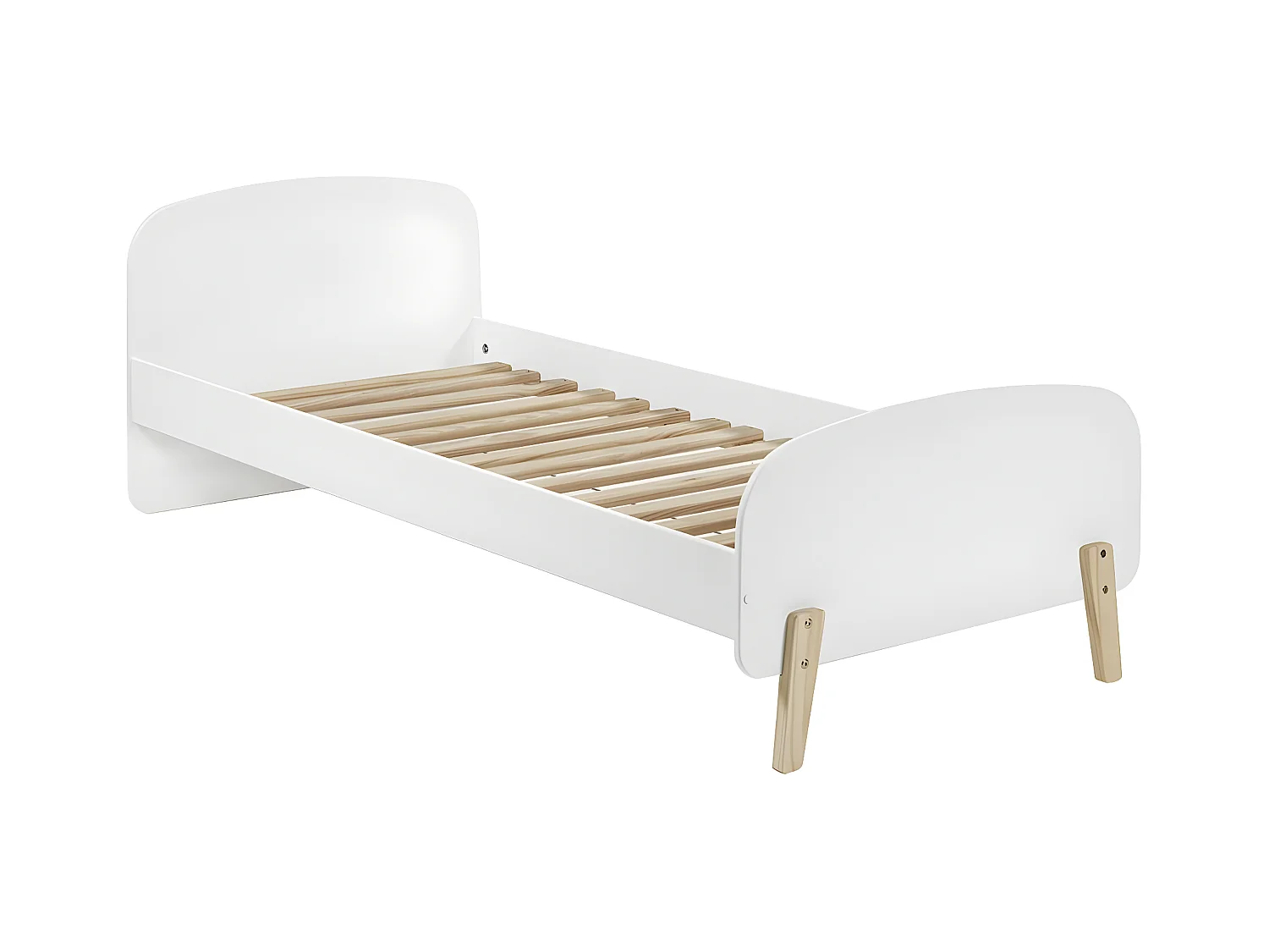 BODHI WHITE - Pack Lit 90x200cm + Chevet 1 Porte Blanc