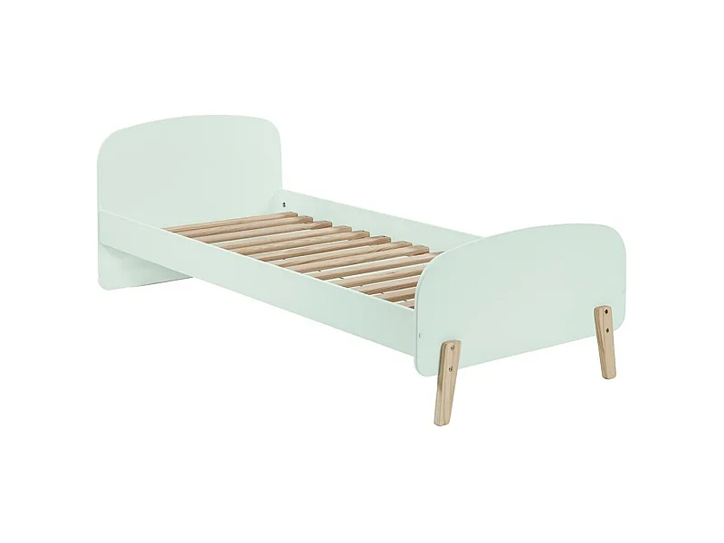 BODHI MINT - Lit 90x200cm avec Barrière de Lit + Chevet