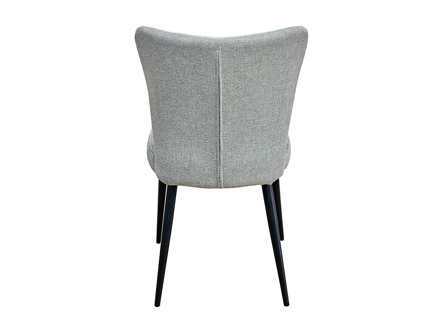 MAURINE - Lot de 6 Chaises Tissu Gris Clair Chiné Pieds Métal Noir Mat