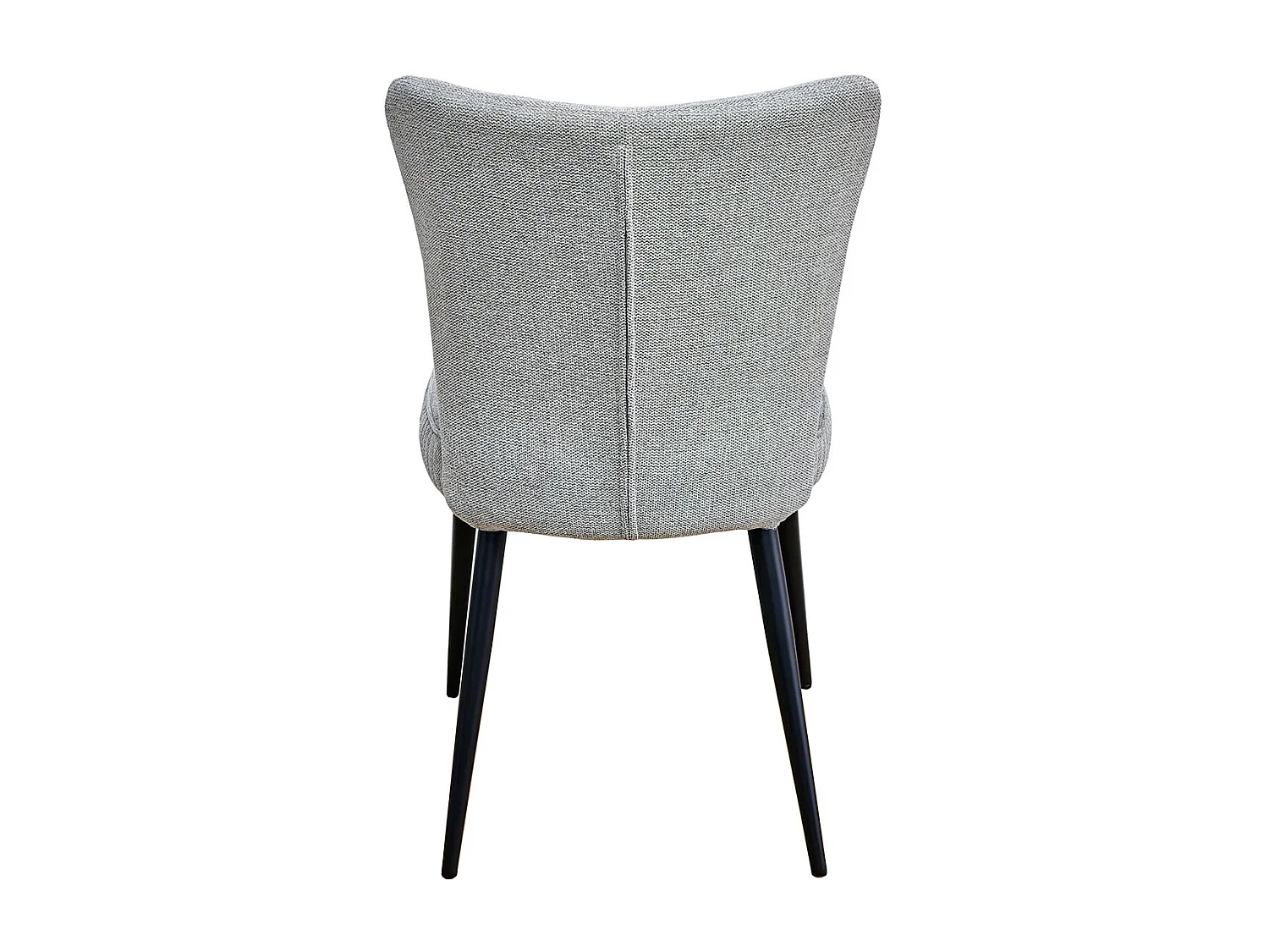 MAURINE - Lot de 4 Chaises Tissu Gris Clair Chiné Pieds Métal Noir Mat