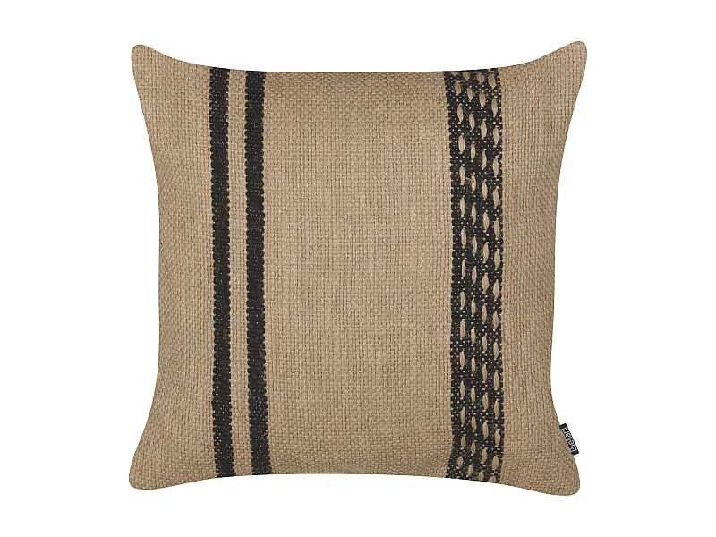 Coussin DESALIX Jute 45 x 45 cm Beige À rayure