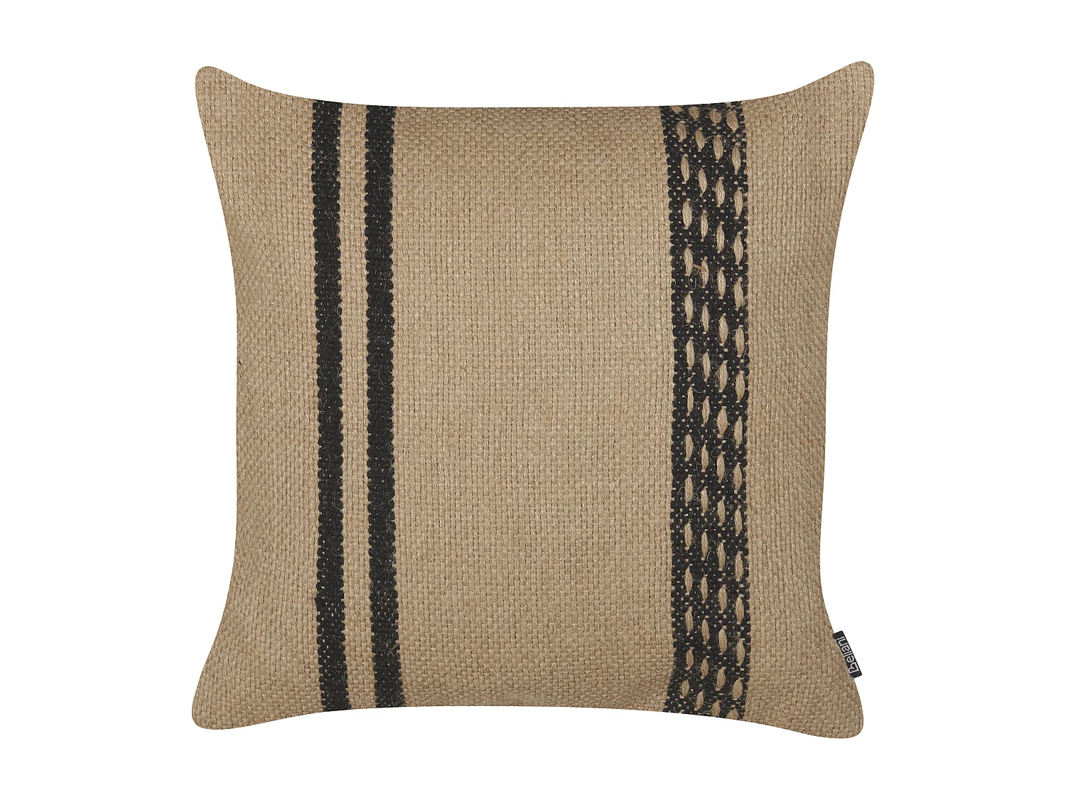 Dekokissen 2er Set DESALIX Jute 45 x 45 cm Beige Streifenmuster