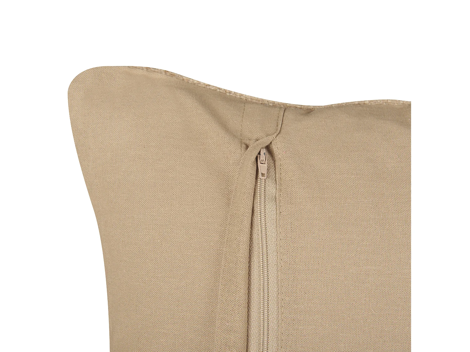 Dekokissen 2er Set DESALIX Jute 45 x 45 cm Beige Streifenmuster