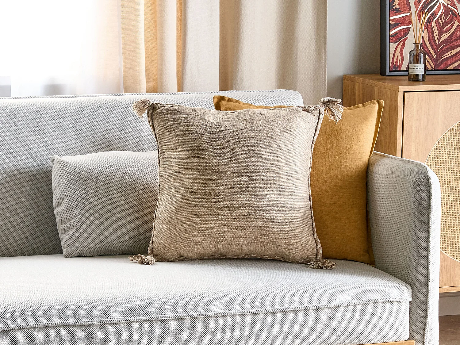 Sierkussen ERIGERON Jute 45 x 45 cm Beige Effen