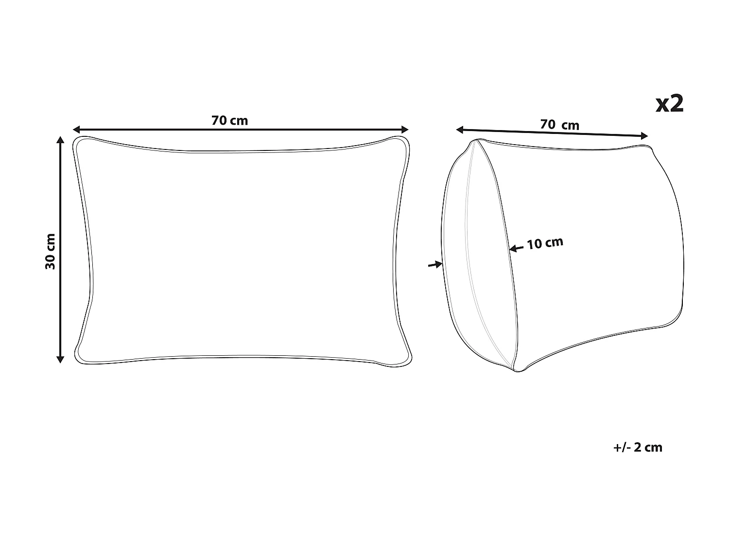 Lot de 2 coussins décoratifs LUINA Jute 30 x 70 cm Beige Unicolore