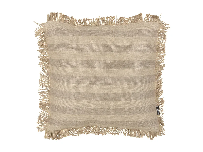 Cojín decorativo CIRSIUM Yute 45 x 45 cm Beige A rayas