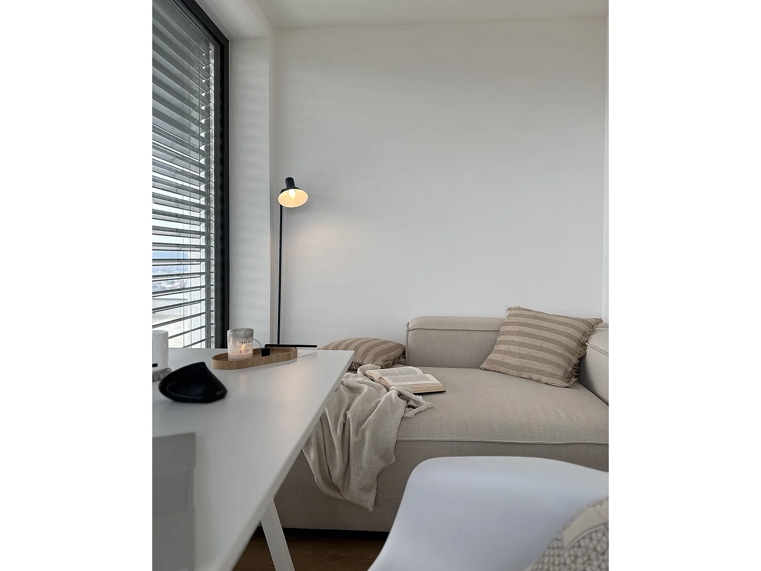 Dekokissen CIRSIUM Jute 45 x 45 cm Beige Streifenmuster