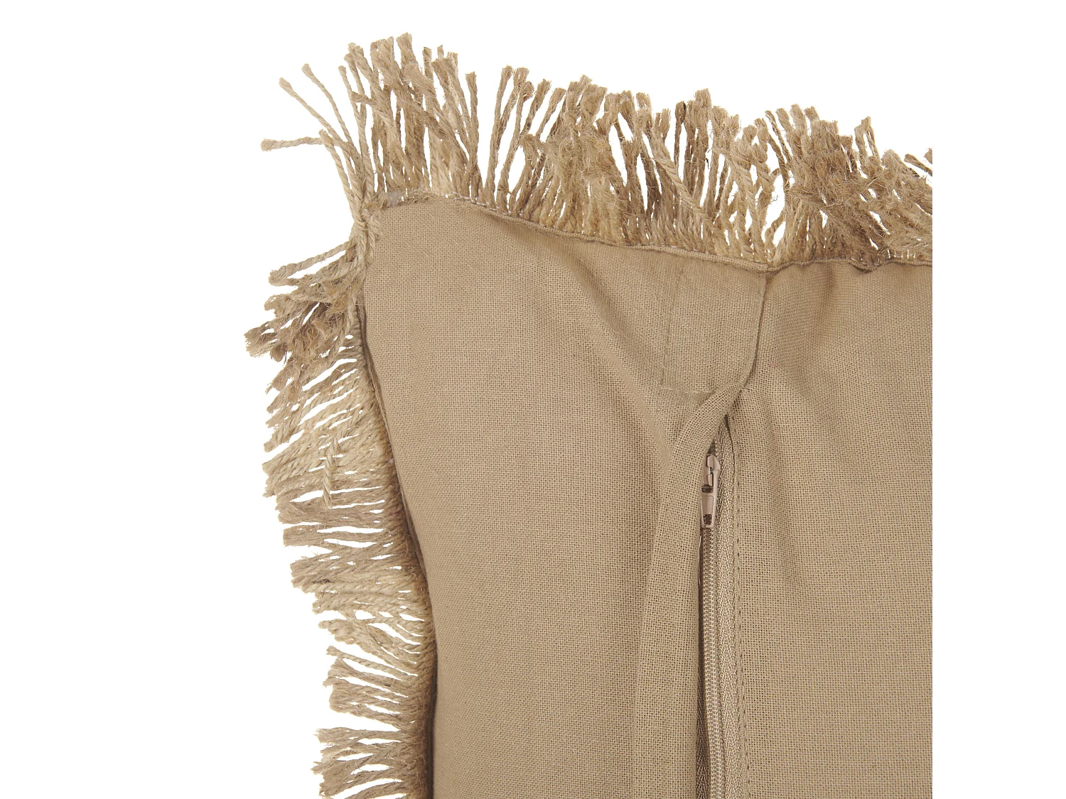 Conjunto de 2 cojines decorativos CIRSIUM Yute 45 x 45 cm Beige A rayas