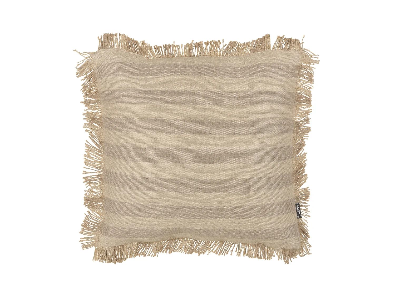 Set di 2 cuscini CIRSIUM Iuta 45 x 45 cm Beige A strisce