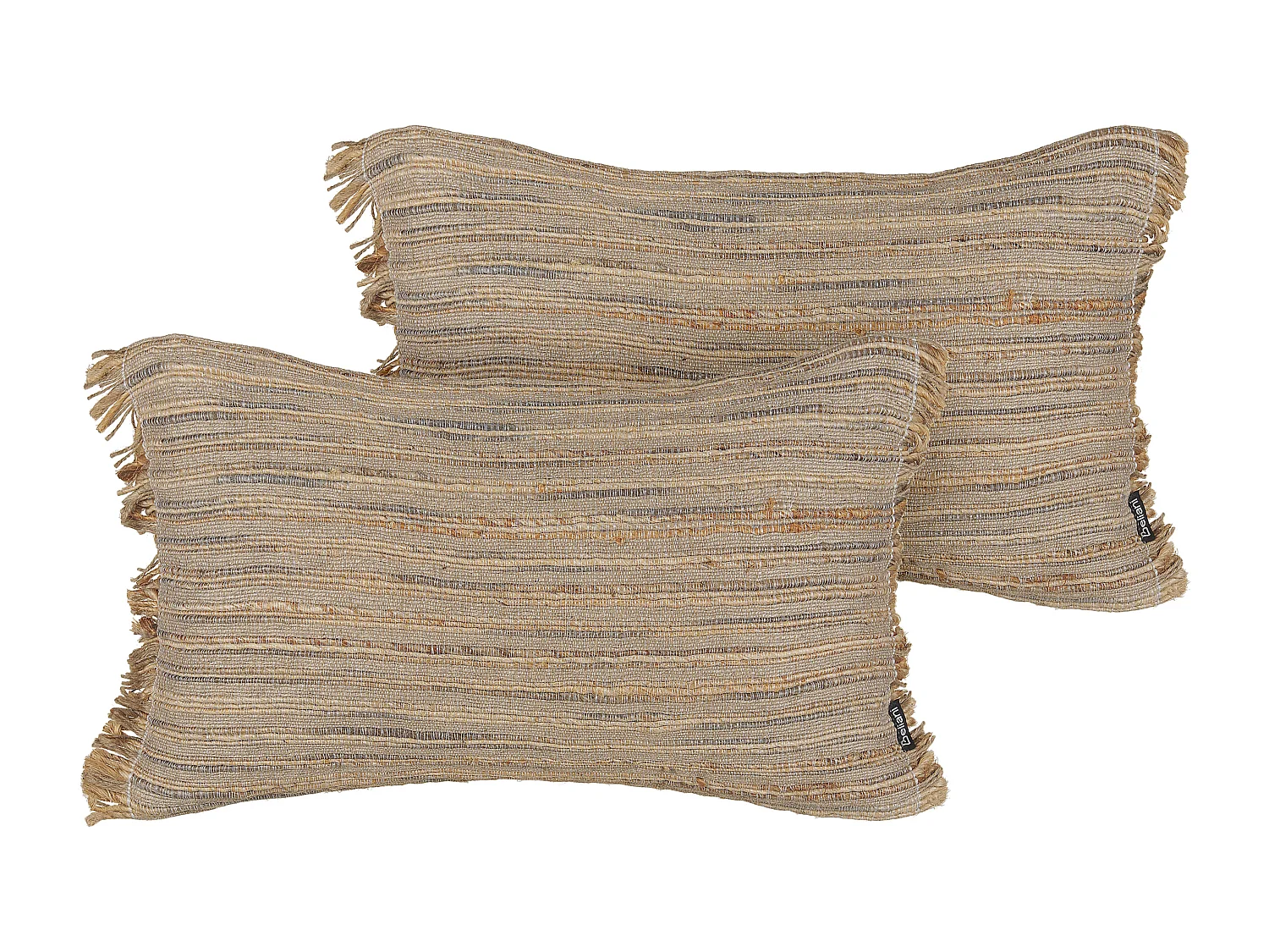 Dekokissen LEDUM Jute 30 x 50 cm Beige Streifenmuster