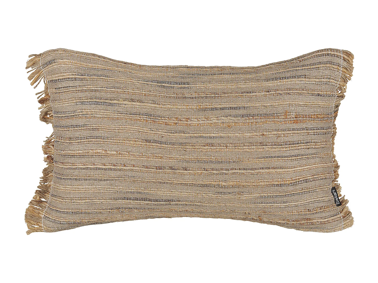 Dekokissen LEDUM Jute 30 x 50 cm Beige Streifenmuster
