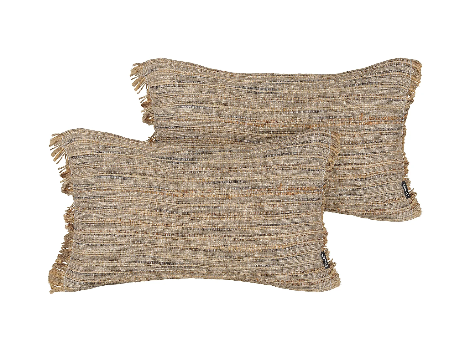 Coussin LEDUM Jute 30 x 50 cm Beige À rayure