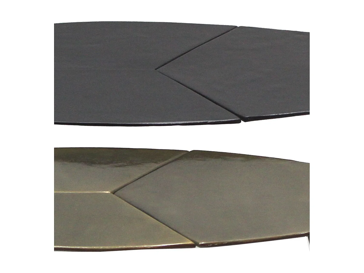 BRADLEY - Lot de 2 Tables Acier Finition Doré Antique et Noire