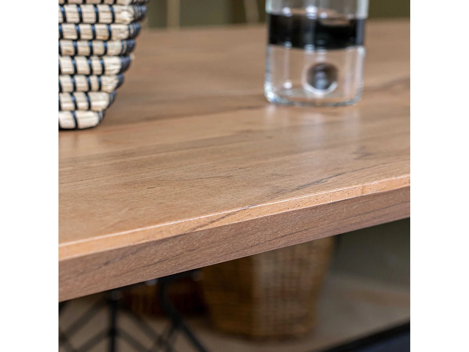 Now's Home - Table En Bois D'acacia Avec Pieds Metal Noir 180x90x76cm Kayapo