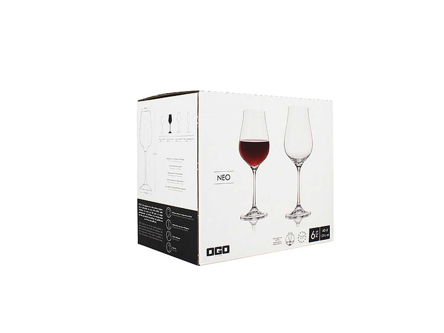 Ogo Living - Boite De 6 Verres A Pied Neo 40cl En Cristallin