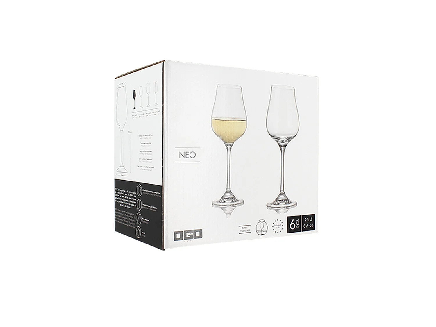 Ogo Living - Boite De 6 Verres A Pied Neo 25cl En Cristallin