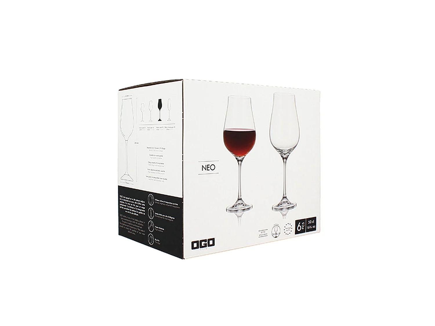 Ogo Living - Boite De 6 Verres A Pied Neo 50cl En Cristallin