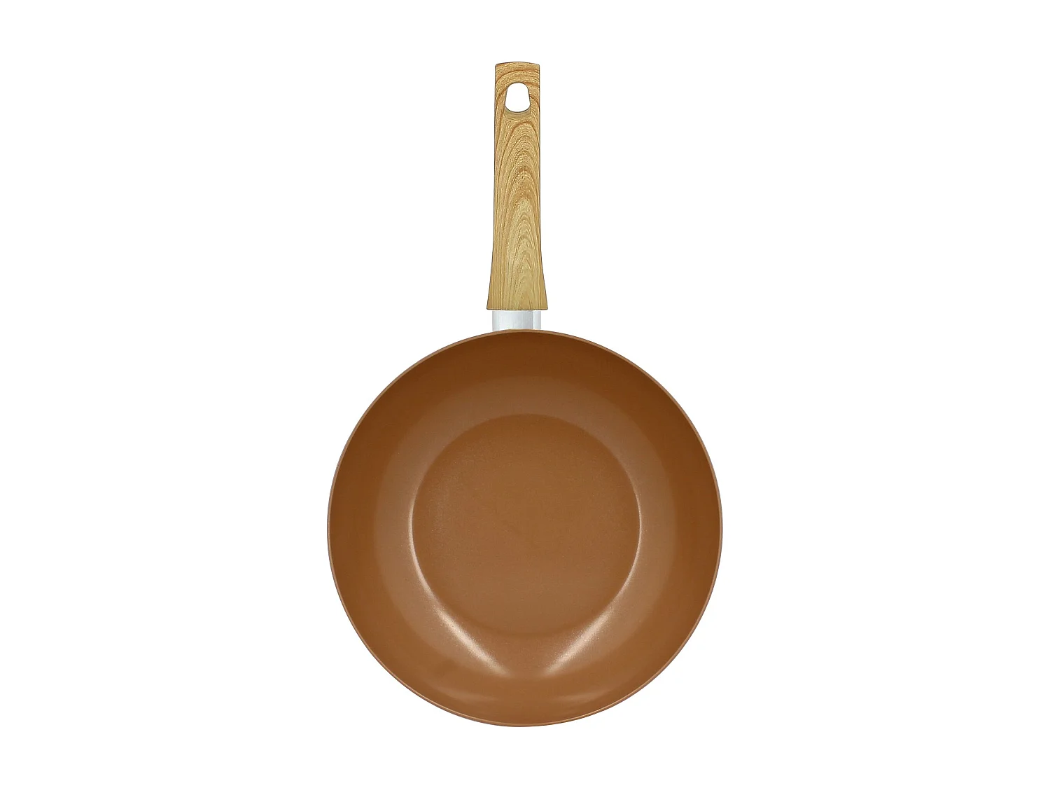 Menastyl - Wok 28cm Colorama Noisette - En Aluminium - Revetement Antiadhesif En Ceramique