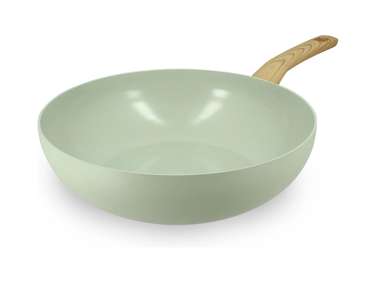 Menastyl - Wok 28cm Colorama Celadon - En Aluminium - Revetement Antiadhesif En Ceramique
