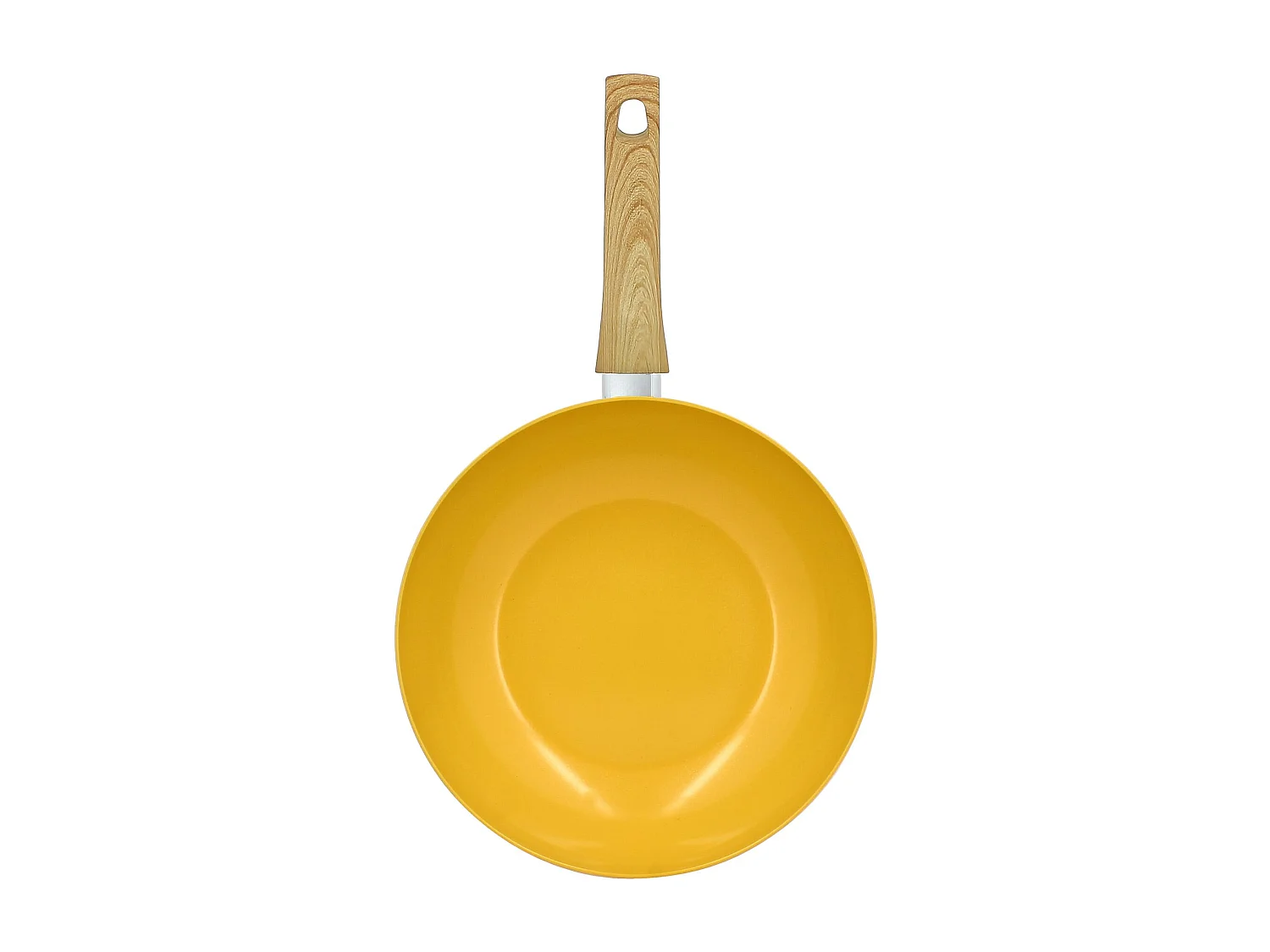 Menastyl - Wok 28cm Colorama Safran - En Aluminium - Revetement Antiadhesif En Ceramique