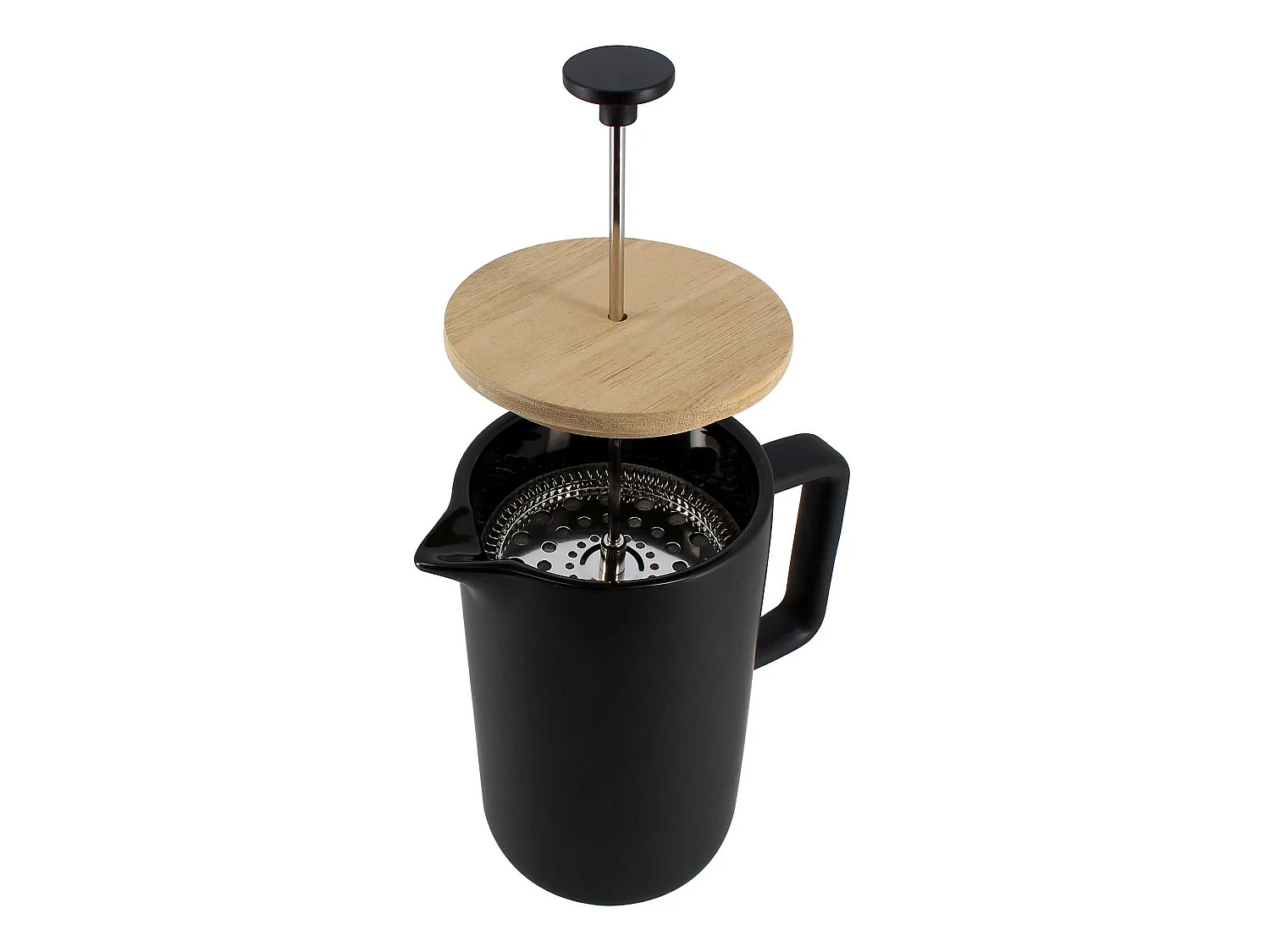 Ogo Living - Cafetiere Piston Keygo 1300ml En Porcelaine Noir Mat