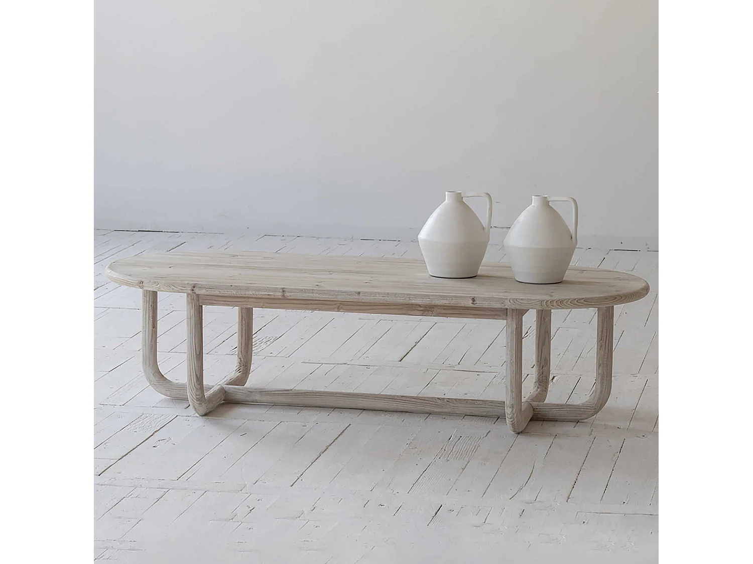 Now's Home - Table Basse En Pin Recycle 160x70xh40cm Kristen