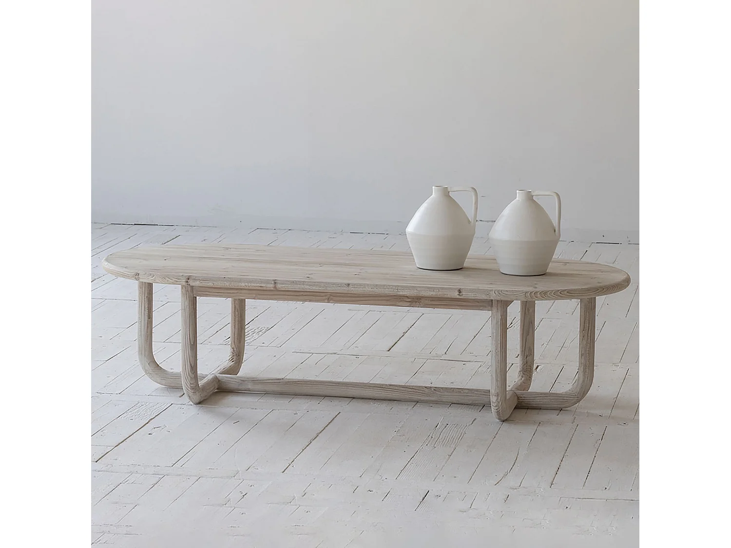 Now's Home - Table Basse En Pin Recyclé 160x70xh40cm Kristen