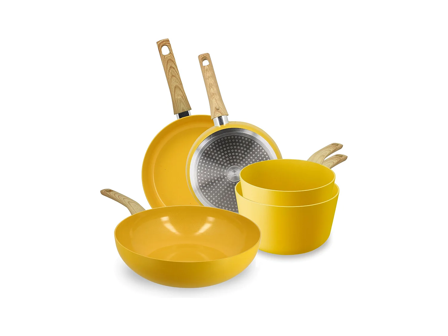 Set 3 poeles triply en acier inoxydable induction 20/24 et 28cm - made in france