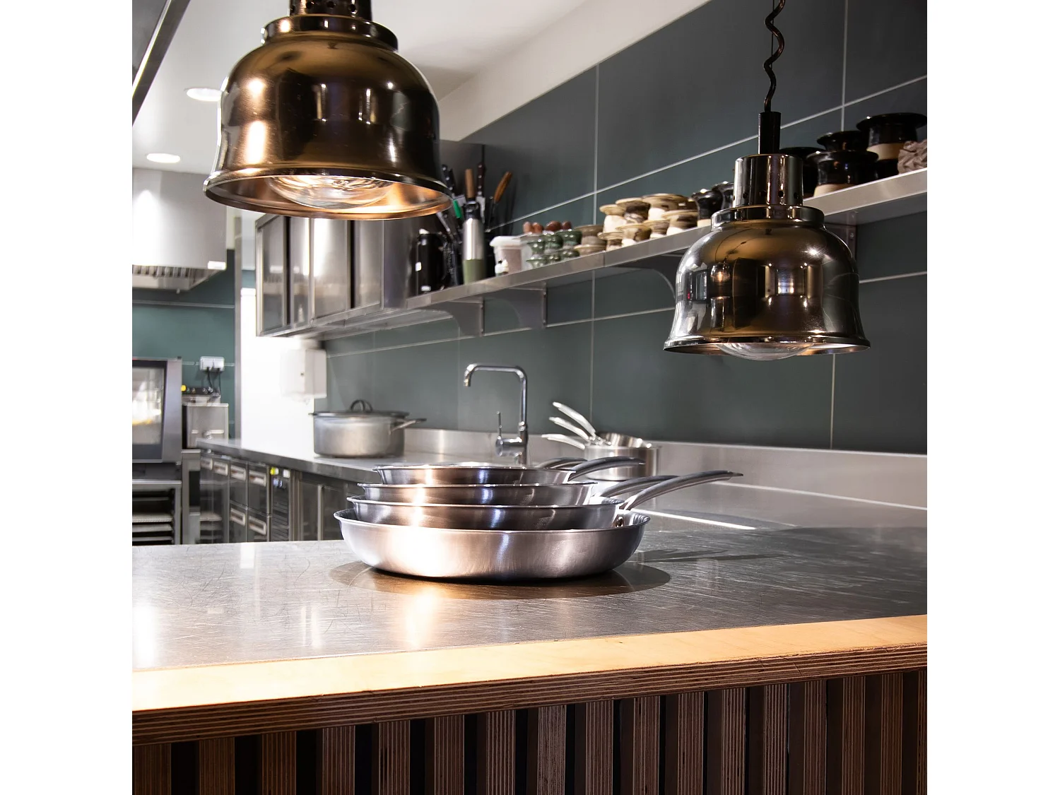 Menastyl - Set 5 Pieces Triply Wok Casserole Poele En Acier Inoxydable Induction - Made In France