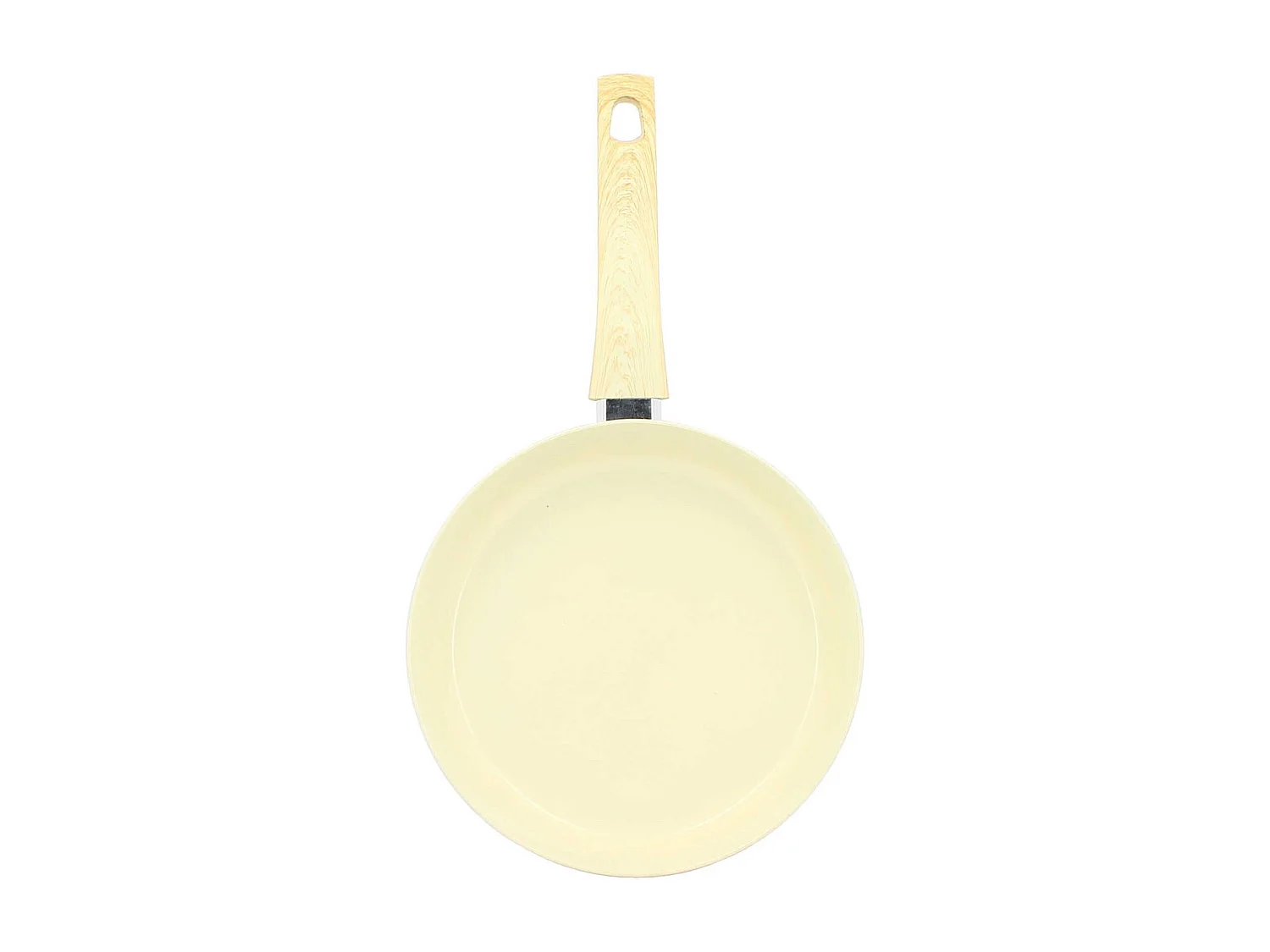 Menastyl - Set De 3 Poeles Colorama Creme - Poele 20/24 Et 28 Cm - En Aluminium - Revetement Antiadhesif En Ceramique