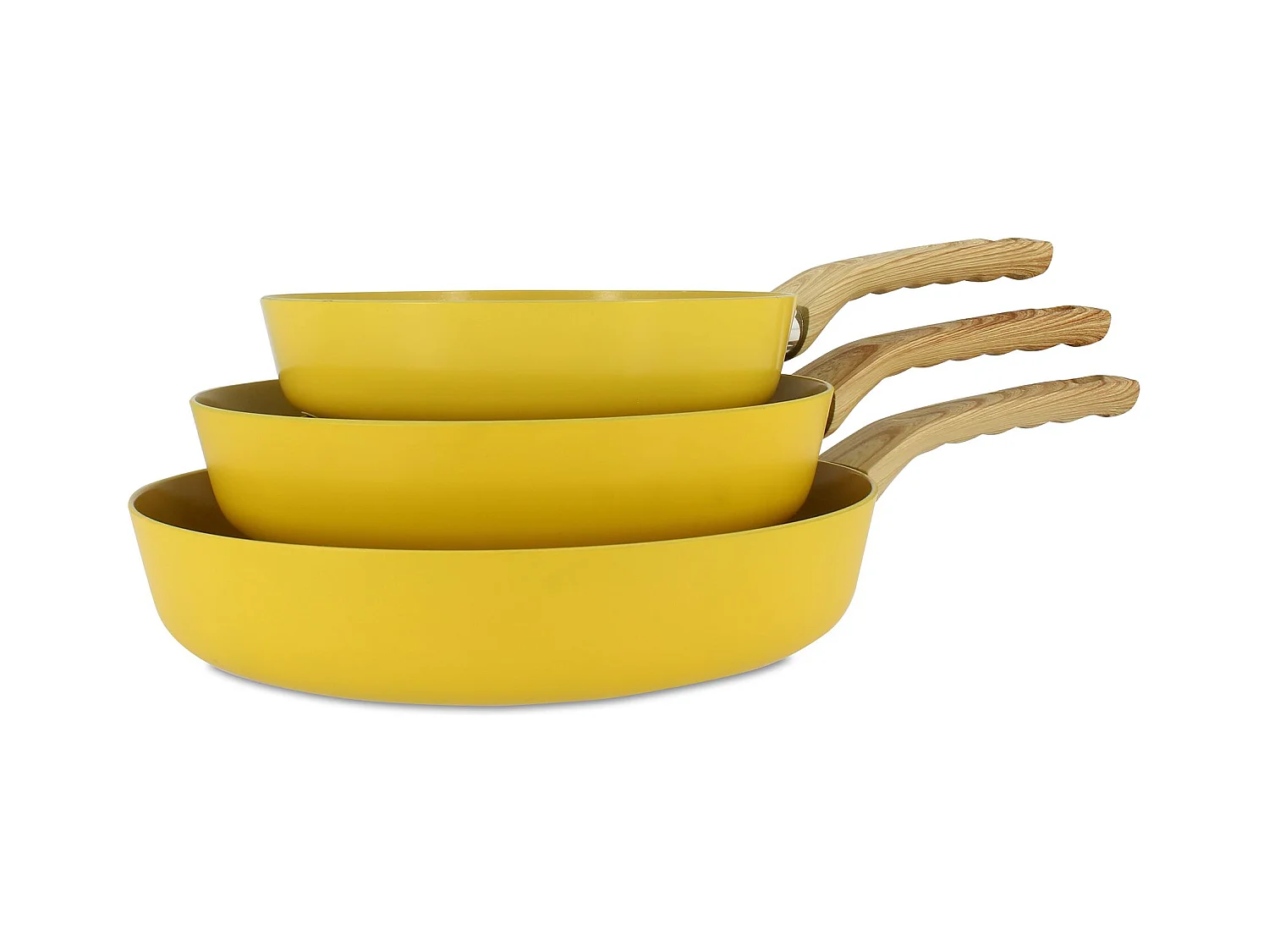 Set 3 poeles triply en acier inoxydable induction 20/24 et 28cm - made in france
