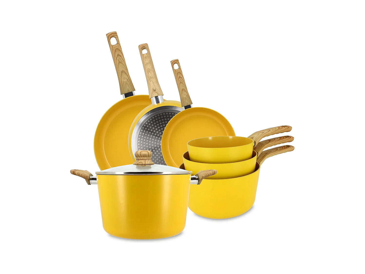 Set 3 poeles triply en acier inoxydable induction 20/24 et 28cm - made in france