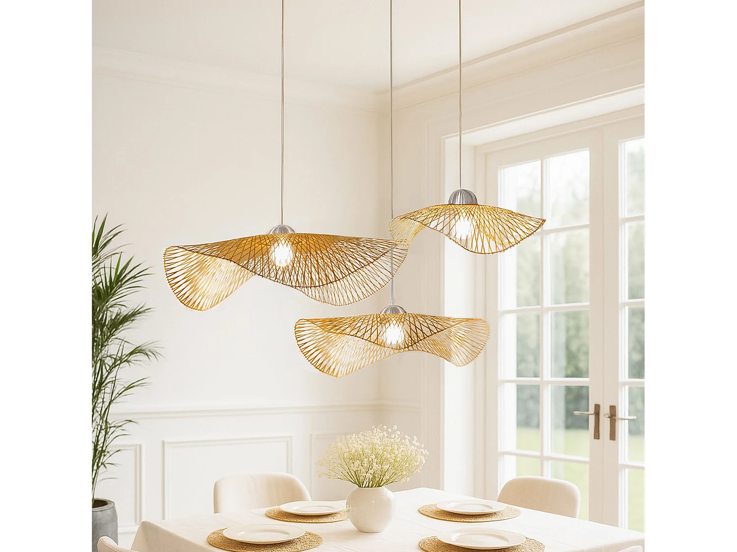 Now's Home - Suspension En Bambou Naturel O 55 Cm Caravelle