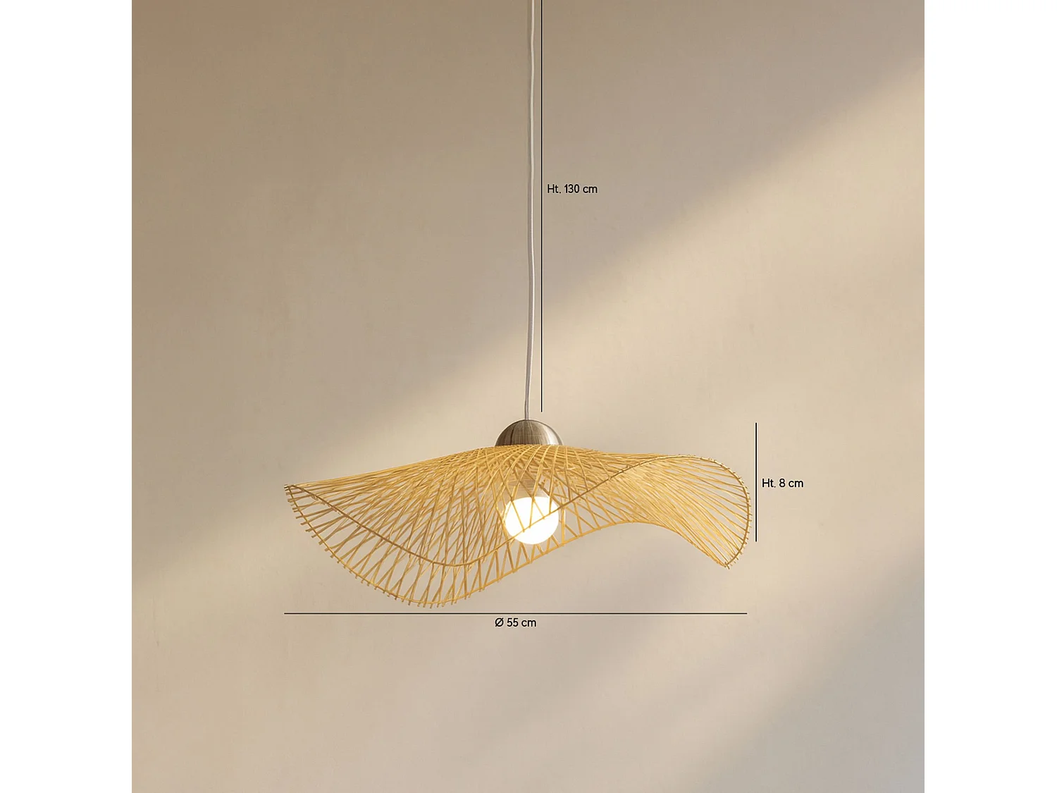 Now's Home - Suspension En Bambou Naturel ø 55 Cm Caravelle