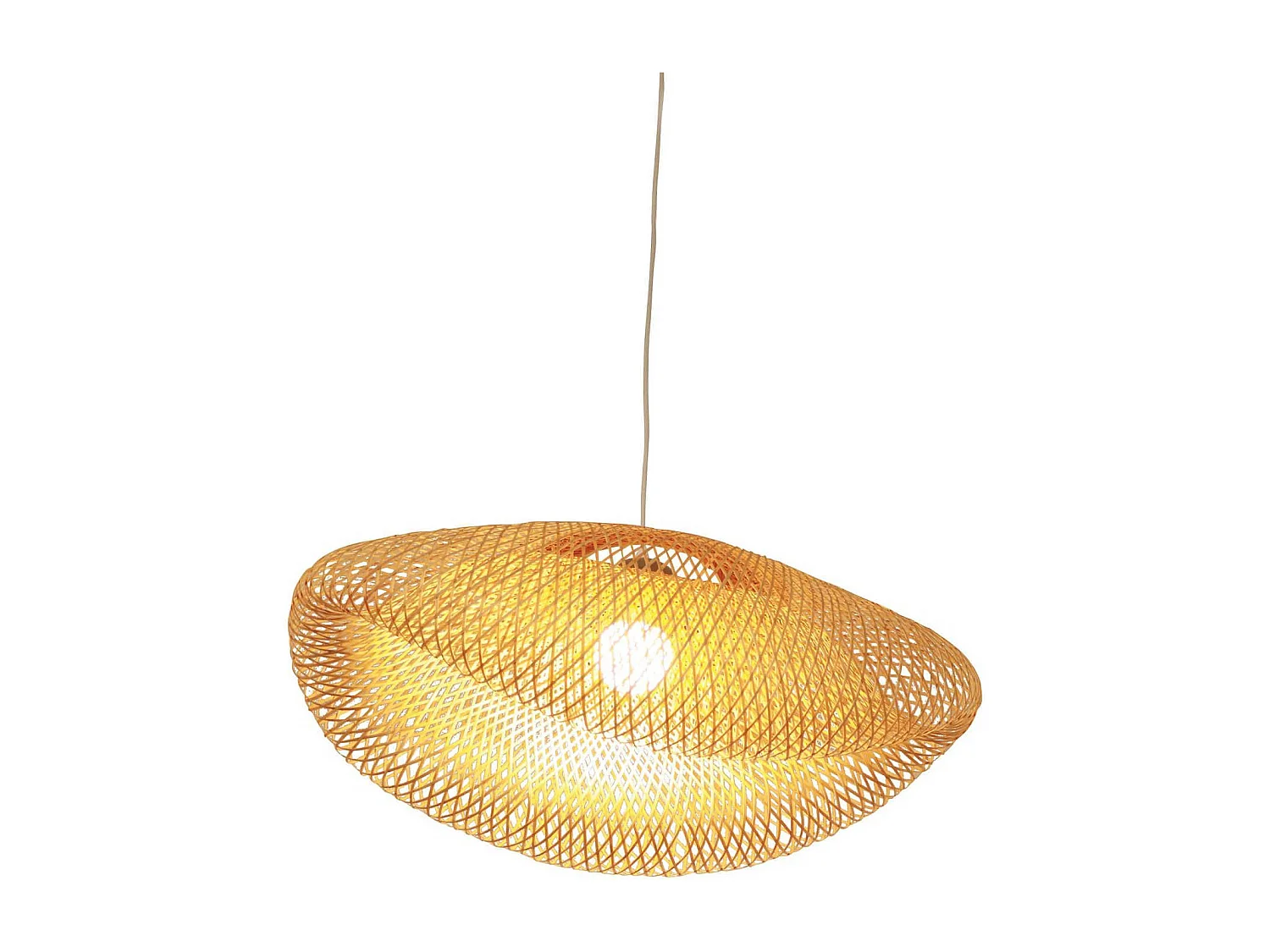 Now's Home - Suspension En Bambou Naturel Tisse 70x40x35cm Klino