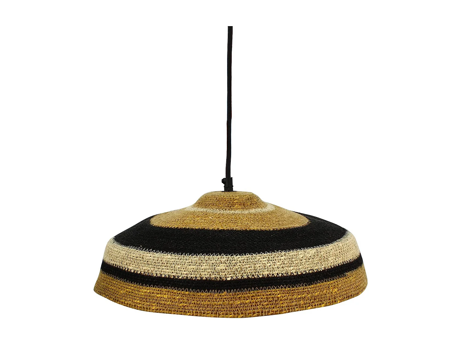 Now's Home - Suspension En Jonc De Mer Naturel, Ocre, Noir 45x13cm Trinidad
