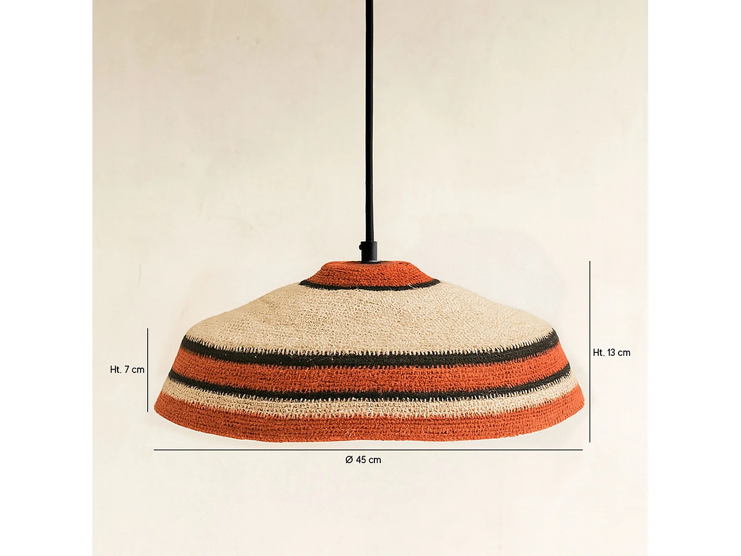 Now's Home - Suspension En Jonc De Mer Naturel Et Brique 45x13cm Trinidad