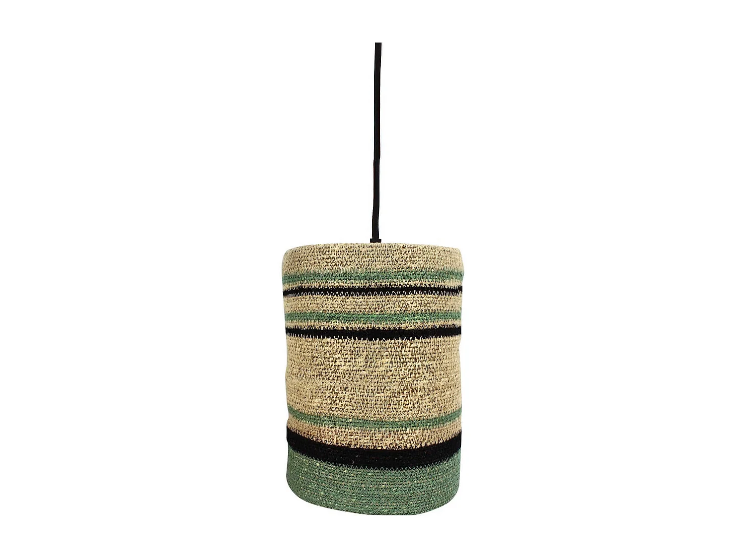 Now's Home - Suspension En Jonc De Mer Naturel Et Vert 19xh28cm Barbade