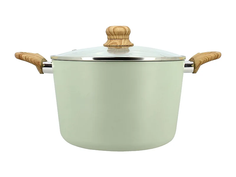 Menastyl - Faitout 24cm Colorama Celadon - En Aluminium - Revetement Antiadhesif En Ceramique