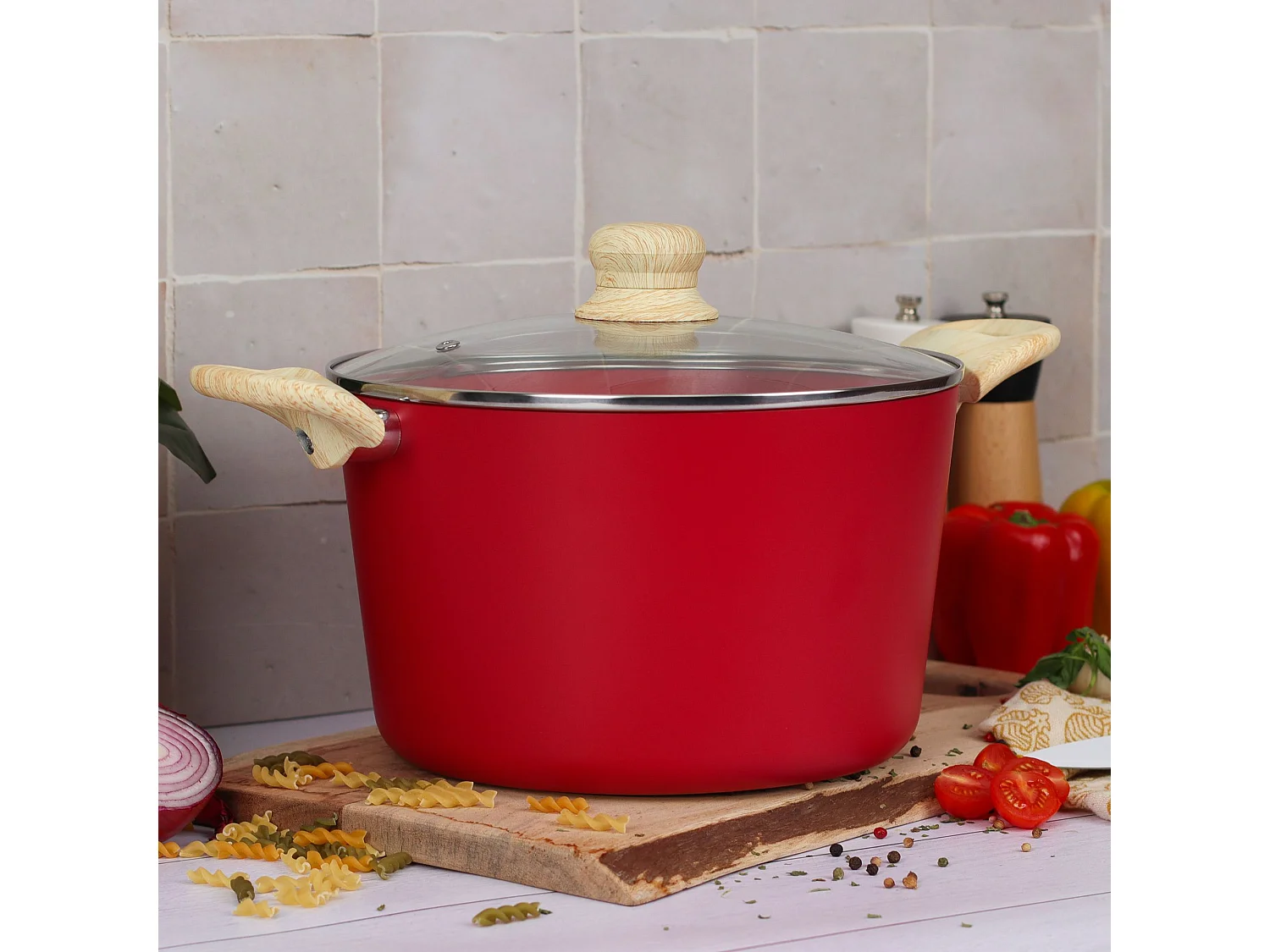 Menastyl - Faitout 24cm Colorama Magenta - En Aluminium - Revetement Antiadhesif En Ceramique