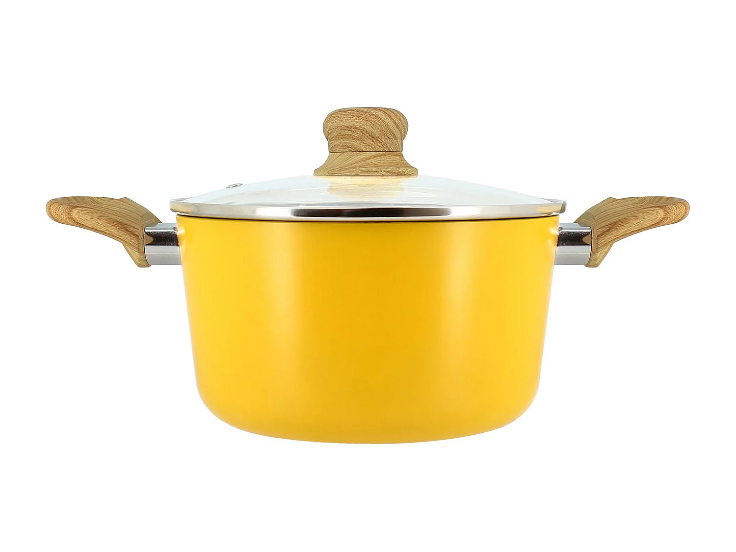 Menastyl - Faitout 20cm Colorama Safran - En Aluminium - Revetement Antiadhesif En Ceramique