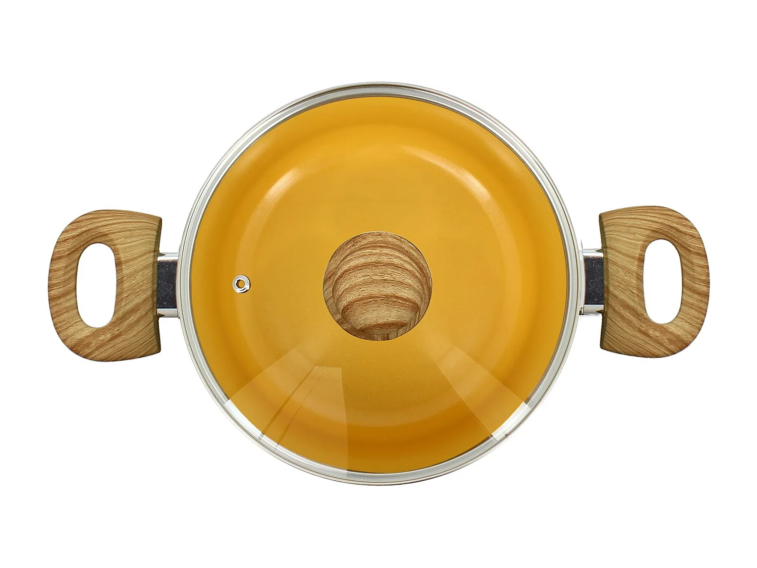 Menastyl - Faitout 20cm Colorama Safran - En Aluminium - Revetement Antiadhesif En Ceramique