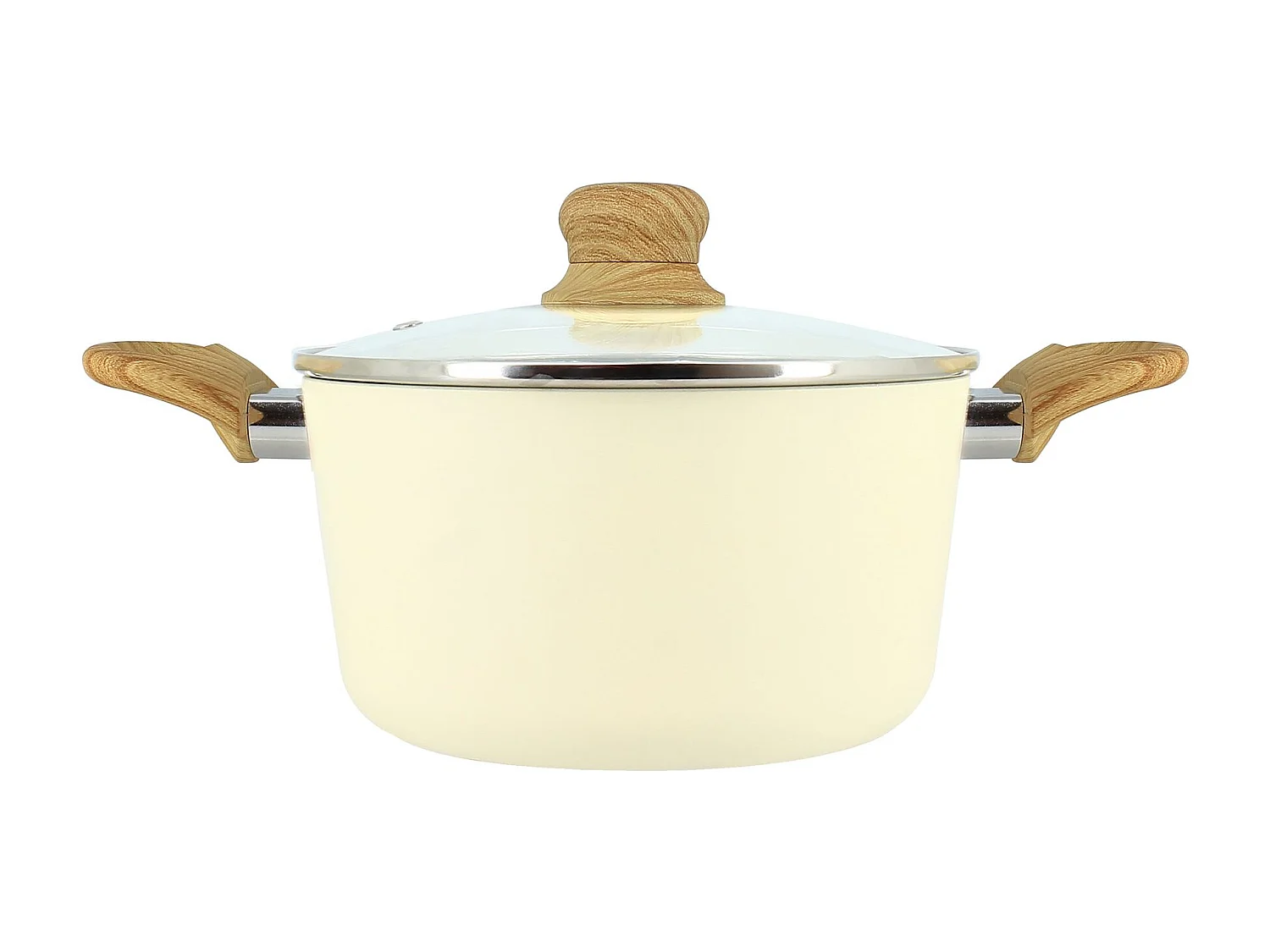 Menastyl - Faitout 20cm Colorama Creme- En Aluminium - Revetement Antiadhesif En Ceramique