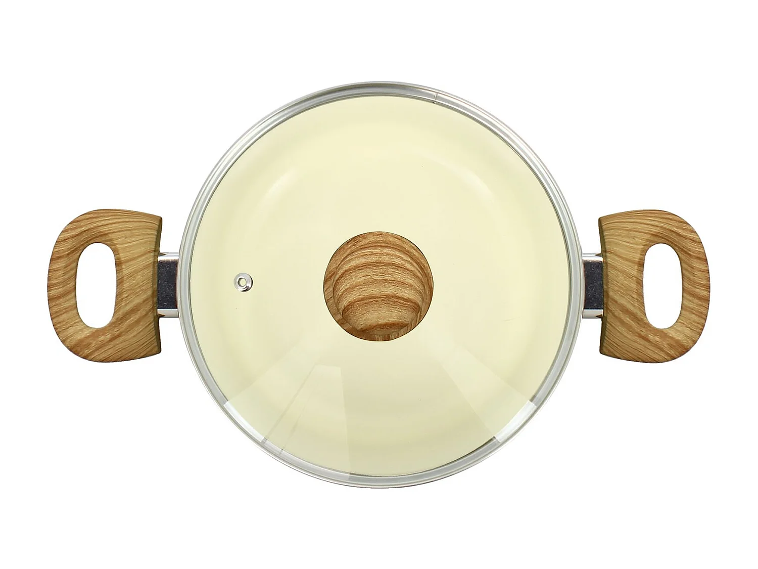 Menastyl - Faitout 20cm Colorama Creme- En Aluminium - Revetement Antiadhesif En Ceramique