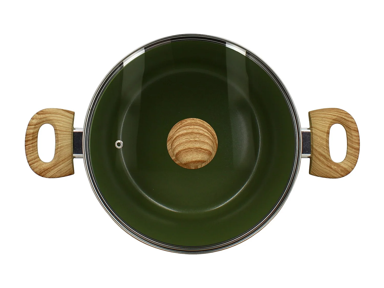 Menastyl - Faitout 24cm Colorama Olive - En Aluminium - Revetement Antiadhesif En Ceramique