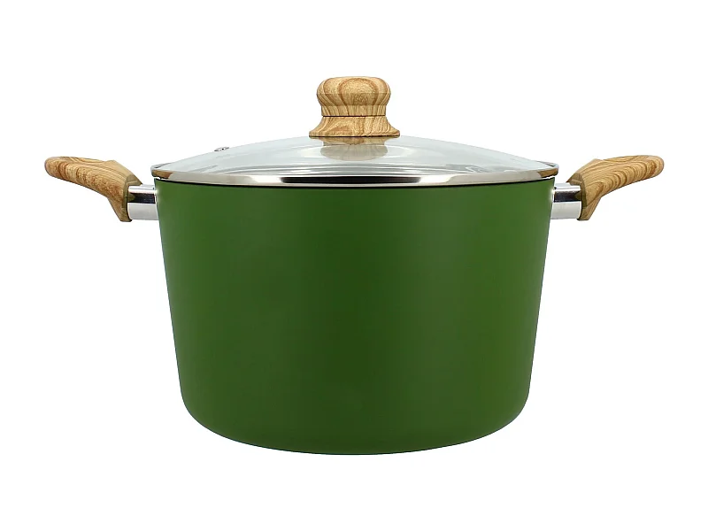 Menastyl - Faitout 24cm Colorama Olive - En Aluminium - Revetement Antiadhesif En Ceramique